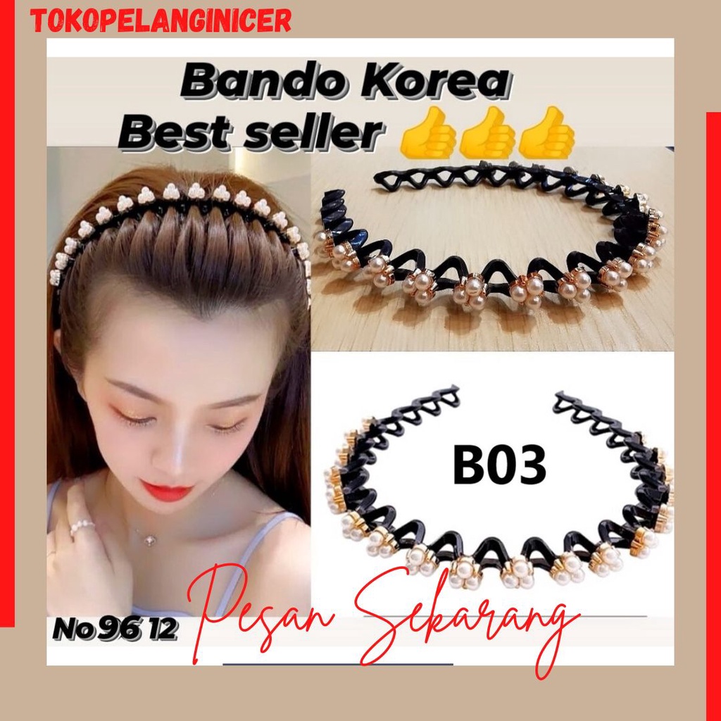 Bando Zig Zag Korean - Bando Spiral Korea - Bendo/Bandana Fashion Mutiara Korea