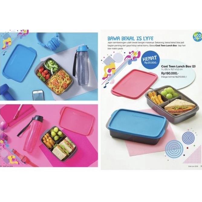 Tempat Makan bersekat Tupperware Coolteen Lunch set