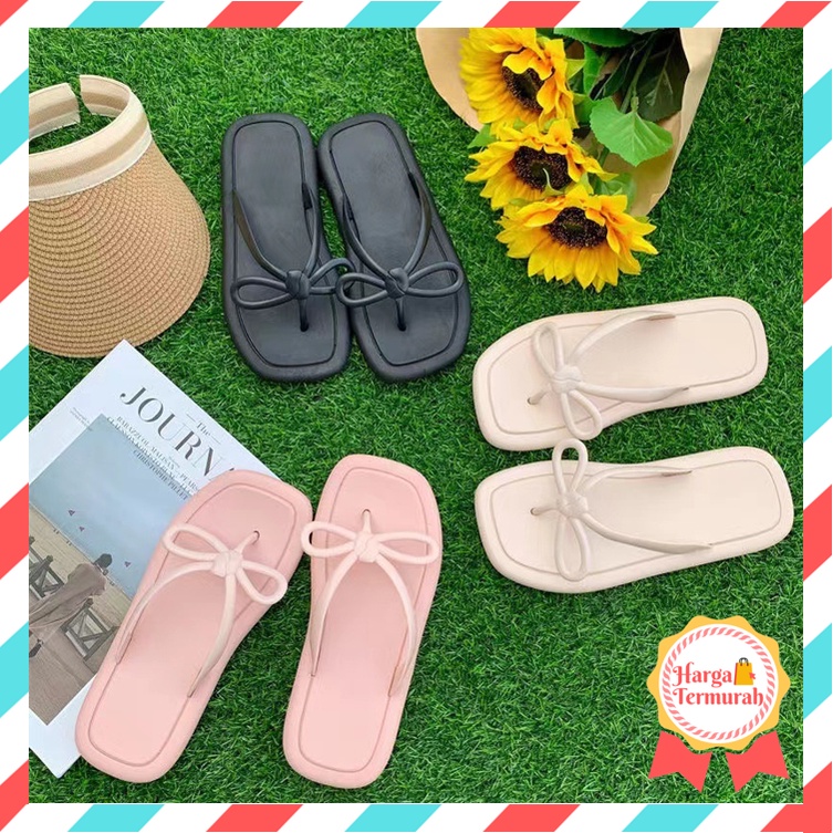Harga Termurah - S1052 Sandal Jepit Pita / Sandal Wanita Ala Korea / Sandal Jepit Jelly / Sandal Pit