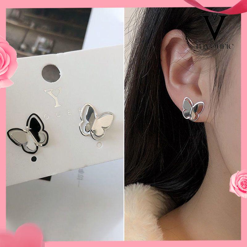 CODAnting Kupu Korea Untuk Wanita kecil berongga Butterfly Earrings Stud Tusuk Kupu-FA