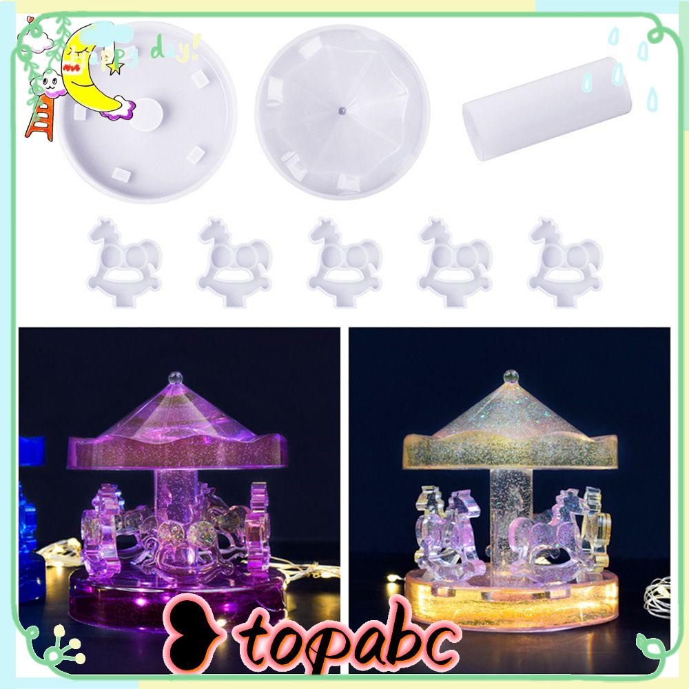 Top Carousel Cetakan Resin Dekorasi Rumah Perlengkapan Desktop DIY Silicone Mold