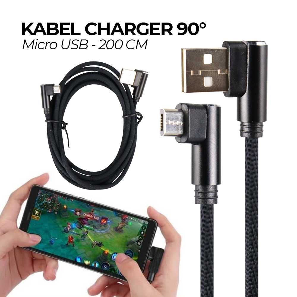 ( 100% BARANG ORI ) Kabel Charger L Shape 90 Degree Micro USB - LX1