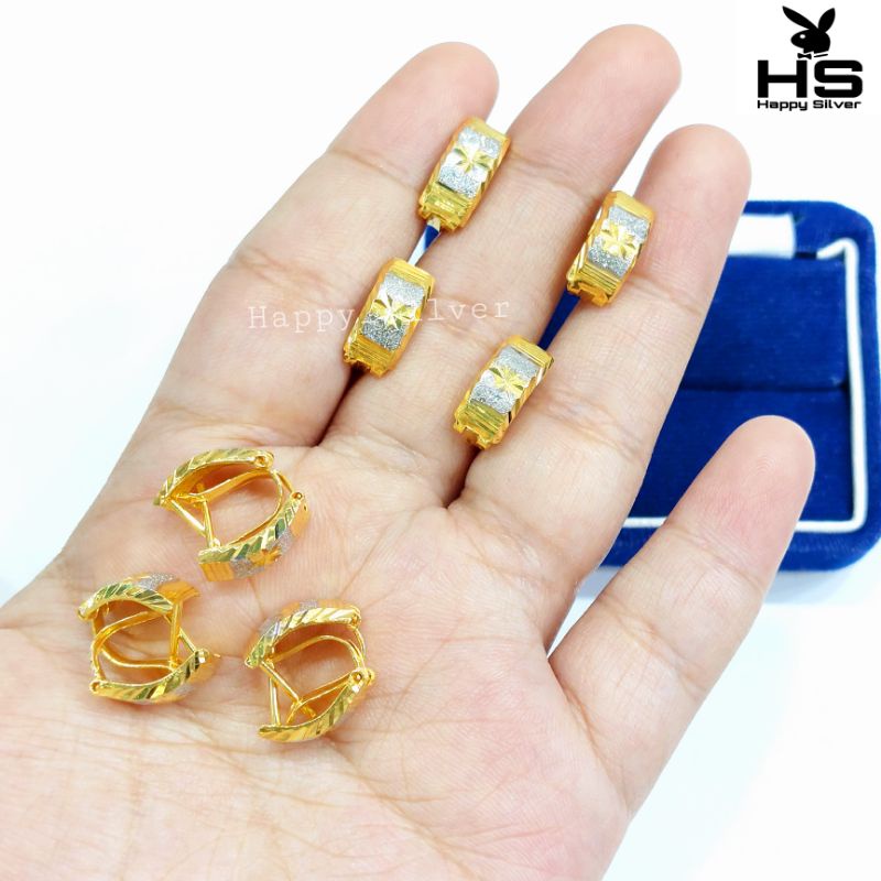ANTING JEPIT PERAK ASLI 925 UNTUK DEWASA MODEL EMAS 24K