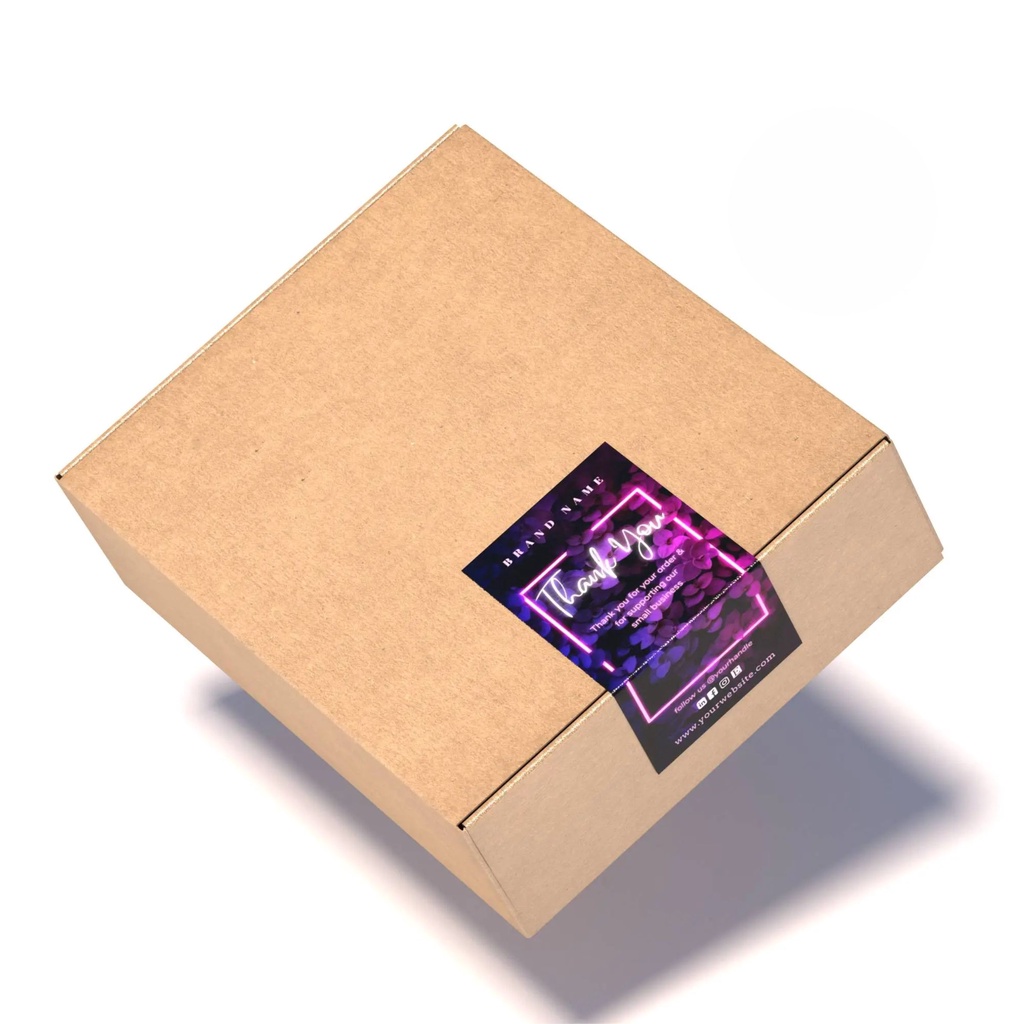 

(105 PCS) Sticker Segel Seal Box/Dus Label Packaging Kemasan Bisa Custom Ukuran 4,5cm x 9,5cm