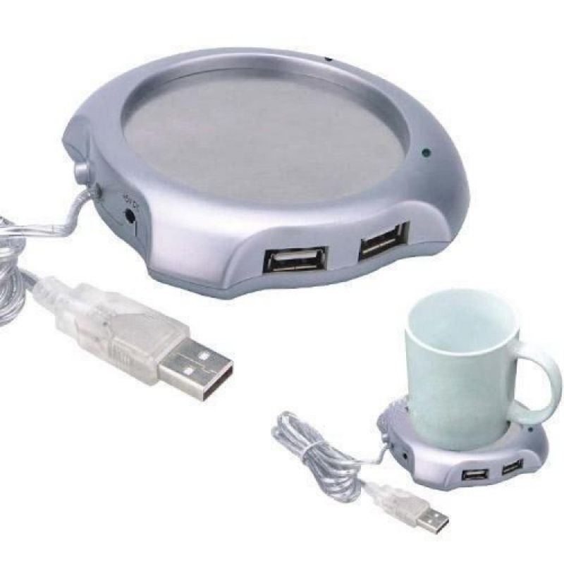 B&amp;Y USB 2.0 Coffee Cup Warmer Pad with 4 USB Ports Hub