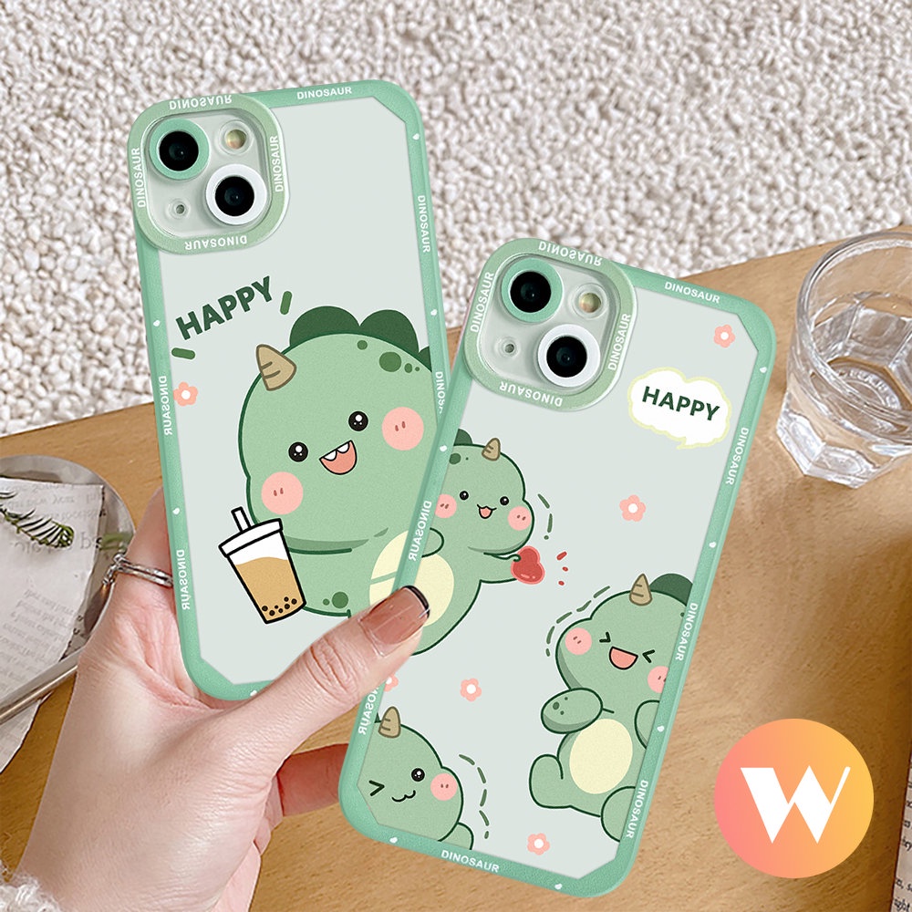 Redmi Note9 Note11 10 Note8 Note 9s 11s 9Pro 10s 10Pro Max PO CO M3 X3 NFC Redmi 10 9 9T 9A 10A 10C 9C NFC Soft TPU Lucu Dinosaurus Milk Tea Kartun Case Cover