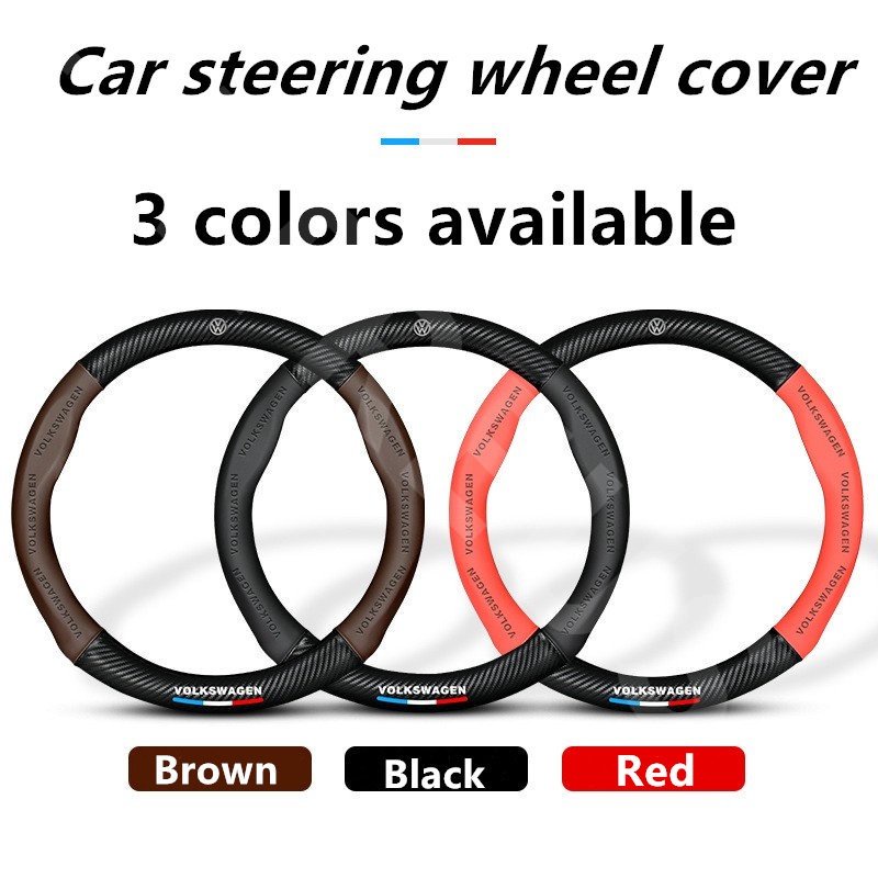 Volkswagen Cover Setir Mobil Untuk Polo Volkswagen Golf mk3 mk6 mk7 Scirocco Beetle Passat B5 B6 B7 CC B8 T5 Auto Steering Wheel Cover Pelindung Kemudi Interior Mobil 3D