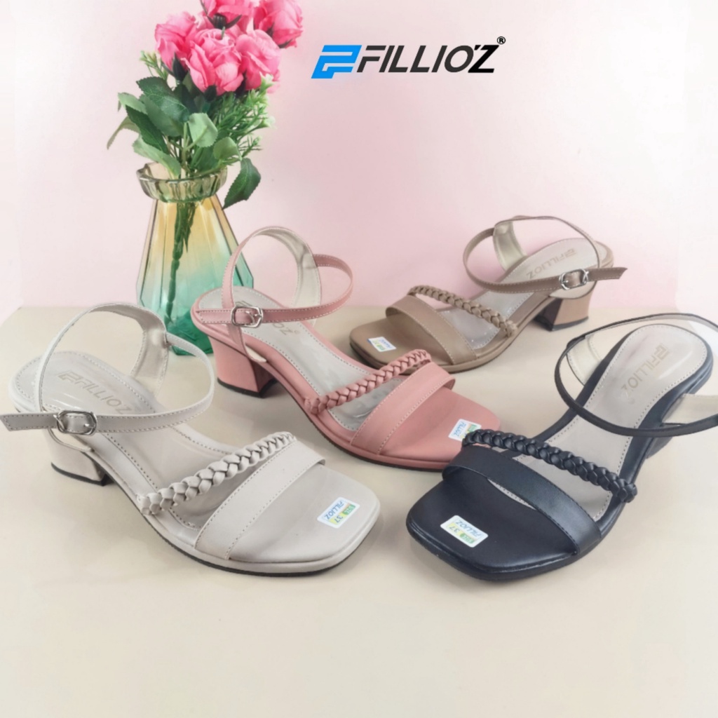 Fillioz Maria Sandal Heels Wanita Strap Anti Slip Original Import Quality