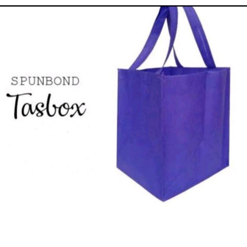 

[H-5@2 ») Goodiebag Box 25 x 25[POLOS TAMPA SABLON]-Tas spundbond-Tas besek top produk