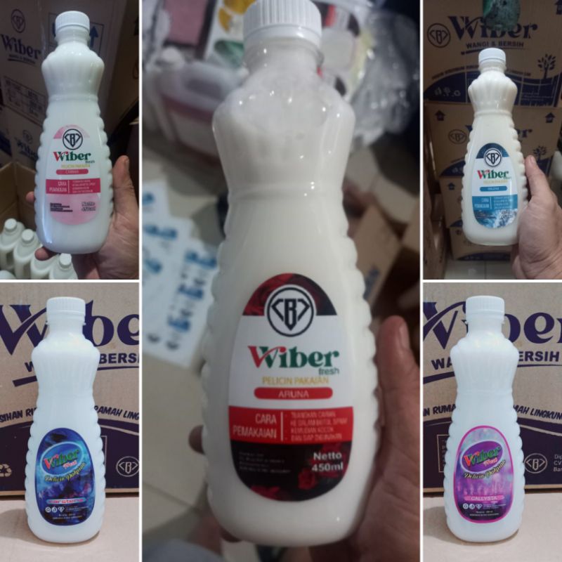 Pewangi Laundy Gosok Baju Wiber Fresh Parfum Laundri Pelicin Setrika Pakaian Kemasan Ekonomis 450ml