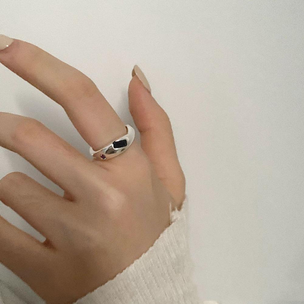 Agustin Wanita Geometris Cincin Pria Kepribadian Vintage Hadiah Hari Valentine Gaya Korea Perhiasan Gaya Jalanan Berlian Imitasi Rings