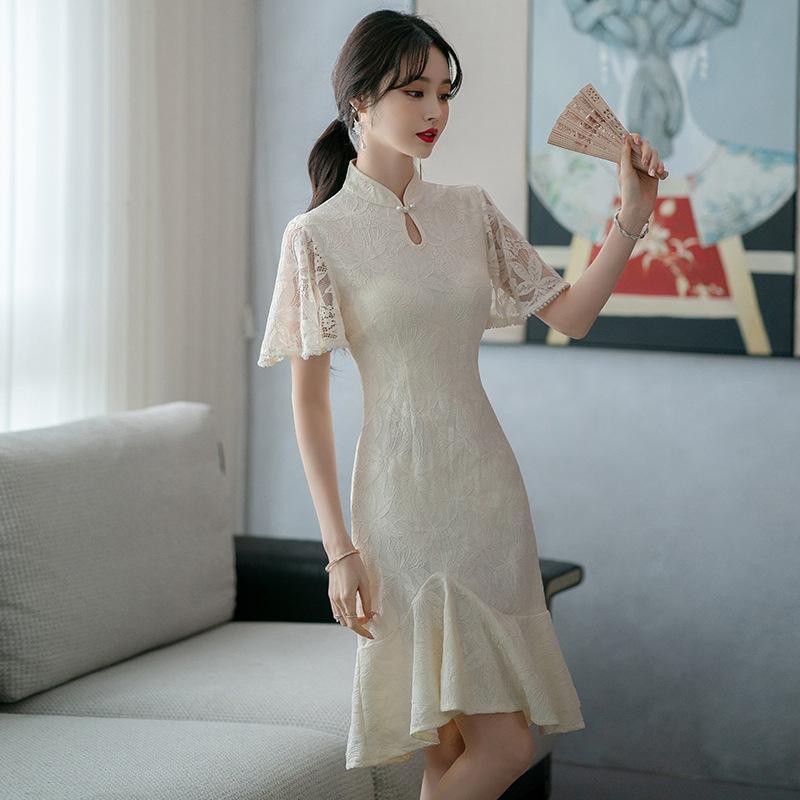 Cheongsam Qipao Hanfu Modern Jumbo BB 90 KG Renda Wanita Rok Ekor Ikan