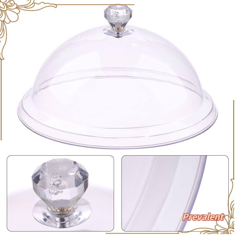 Preva Penutup Makanan Penutup Makanan Transparan Anti Debu Dekorasi Pesta Dessert Storage Tray Round Dish Kue Roti Piring