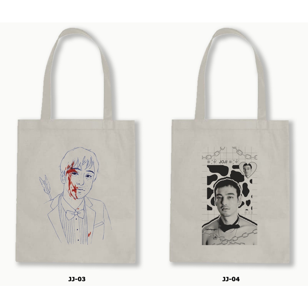 Tas Tote Bag Resleting Kanvas/Blacu  - Joji