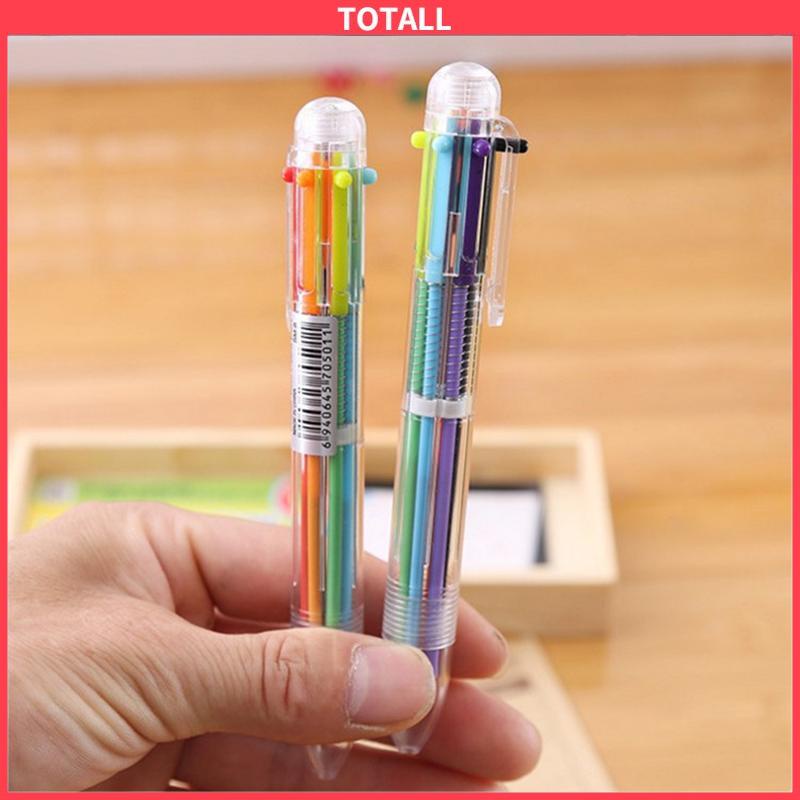 COD Bolpen 6-in-1 0.5MM Multi Warna Untuk Stationery Anak Sekolah Kantor bolpen-Totall