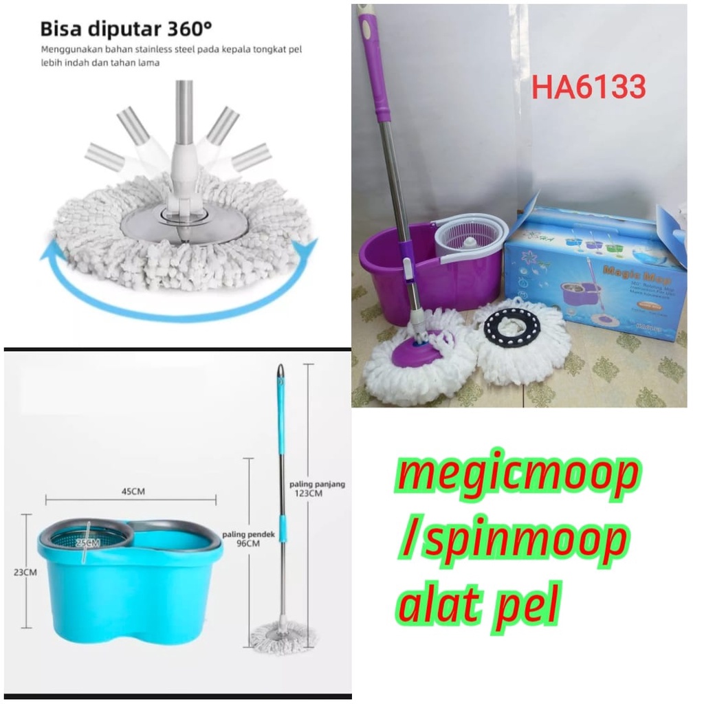 [DZS] ALAT PEL LANTAI PUTAR ULTRA SPIN MOP 360 DERAJAT SUPER MOP