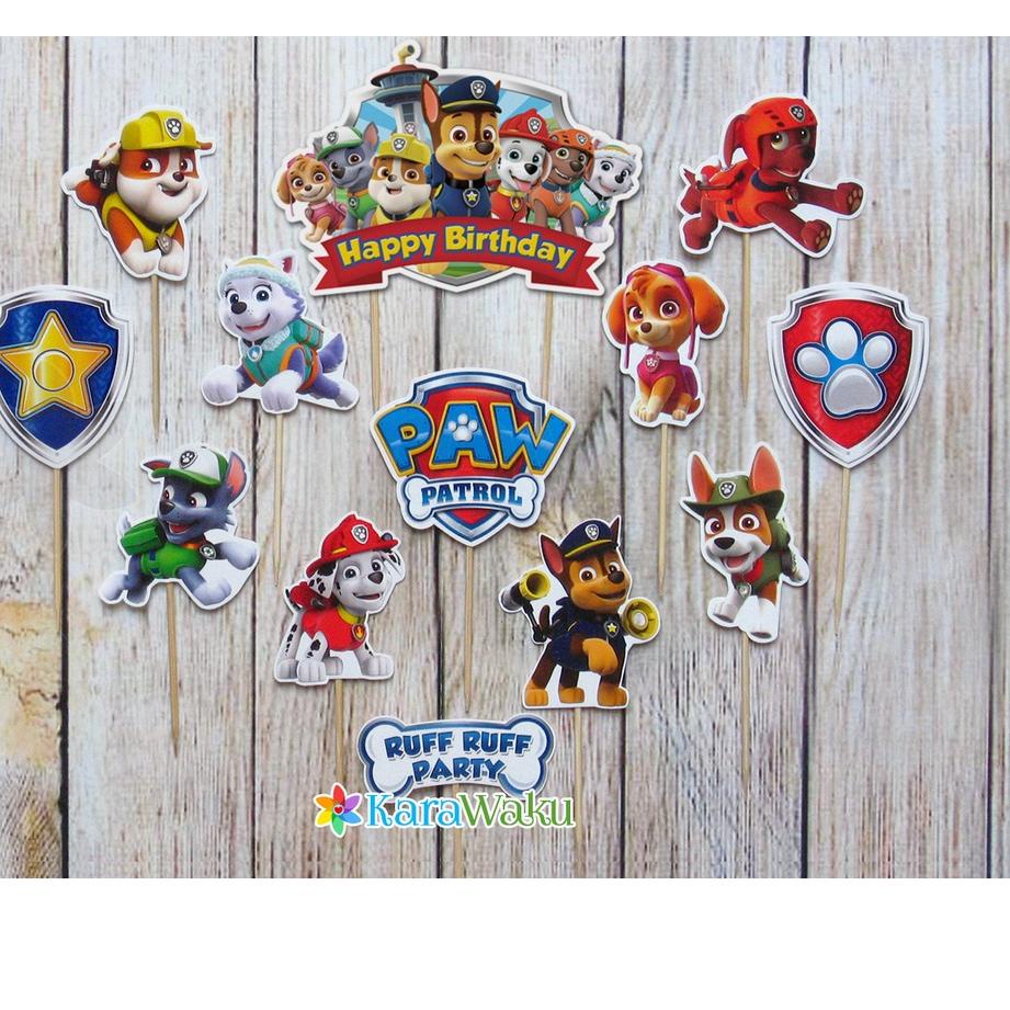 

ミ PAW Patrol Cake Topper / Hiasan Kue / Cupcake / Puding (1 set) ン