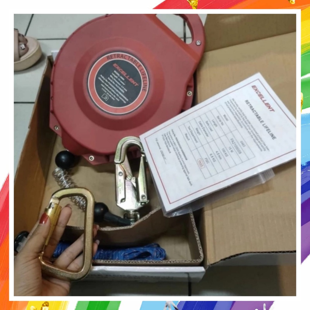 RETRACTABLE EXCELLENT 15 M LIFE LINE SAFETY 15M