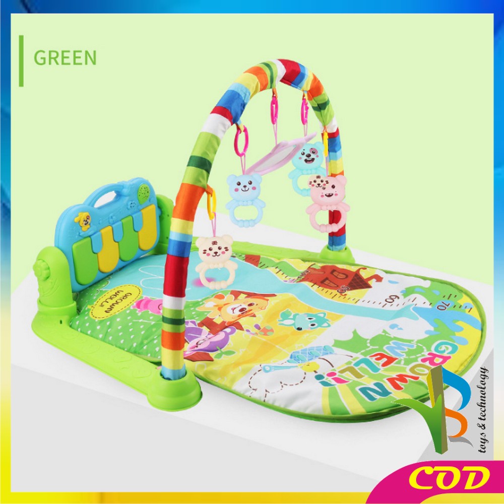 RB-M15-16 Baby Play Gym Mainan Anak Bayi Rattle &amp; Piano Playmat Matras / Kasur Bayi Playgym Musical