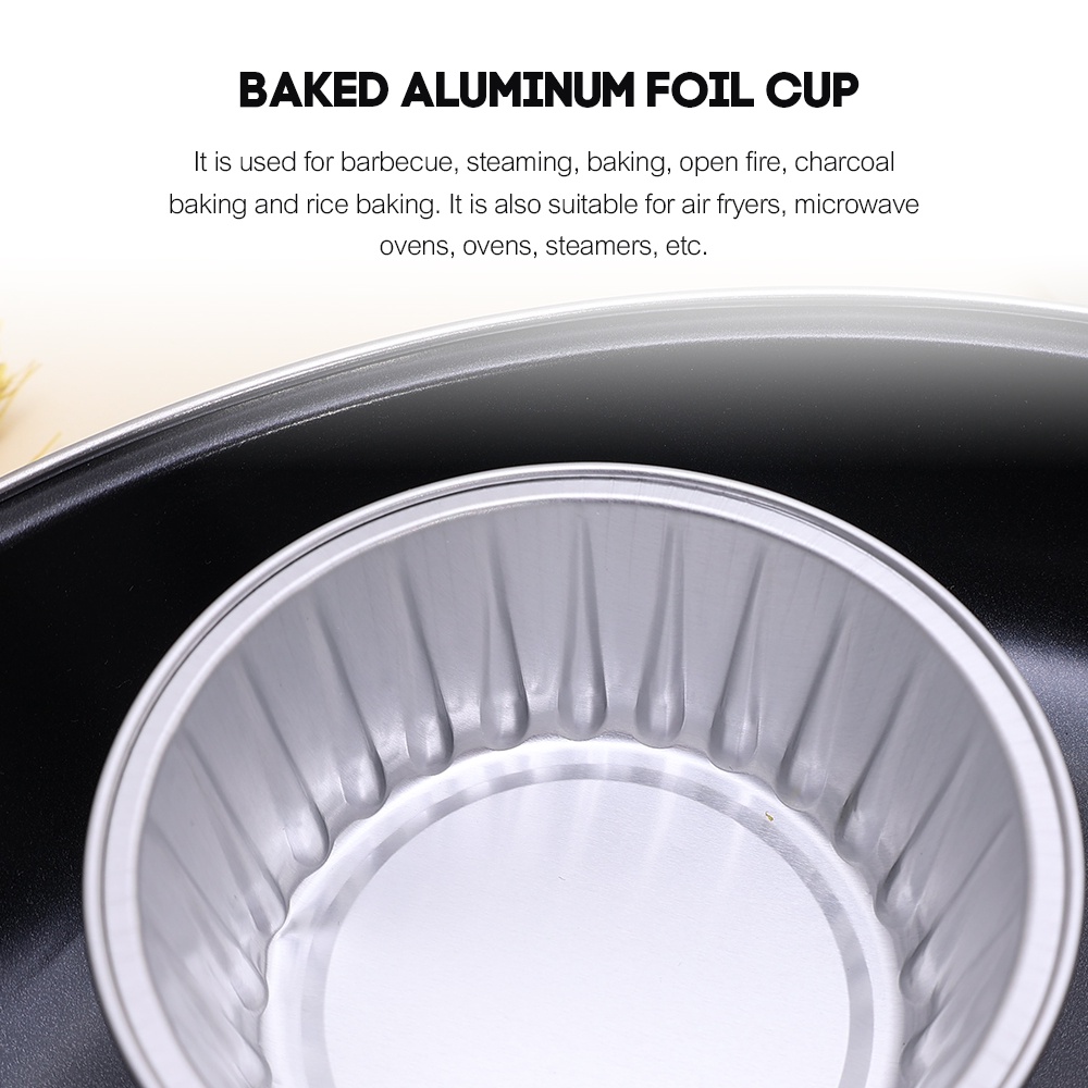 10 Pcs Pack Serbaguna Bakery Keluarga Dapur Perlengkapan Kue Peralatan Makan Tahan Minyak Air Fryer Oven Mircowave Tray Air Fryer Food Disc Aluminium Foil Baking Cups