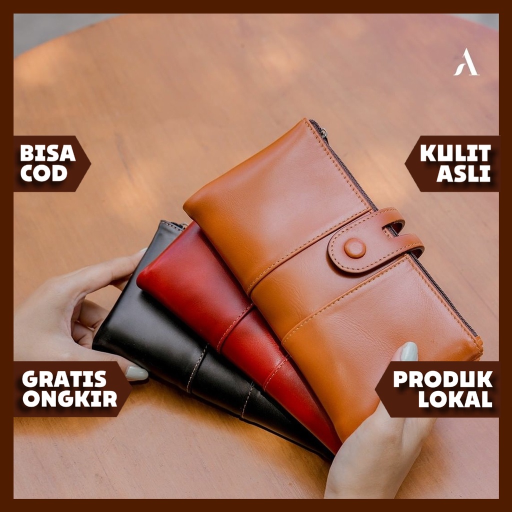 Bifold Dompet GEISHA Leather Long Card Wallet Slot Kartu Banyak 2 Sekat Ruang ATM STNK Coin Koin dan