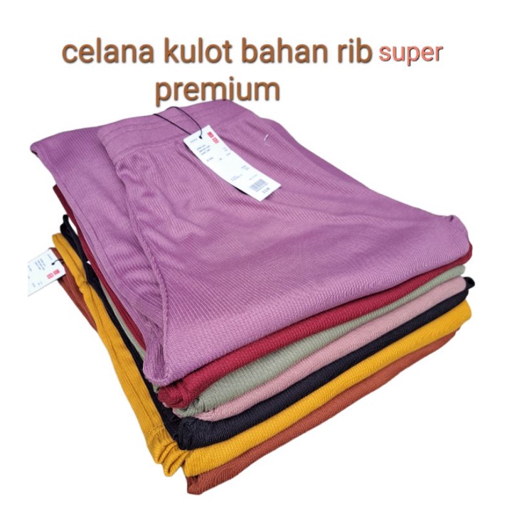 celana murah berkualitas kulot knit premium - long cullote pants - kulot highwaist - grosiran - eceran