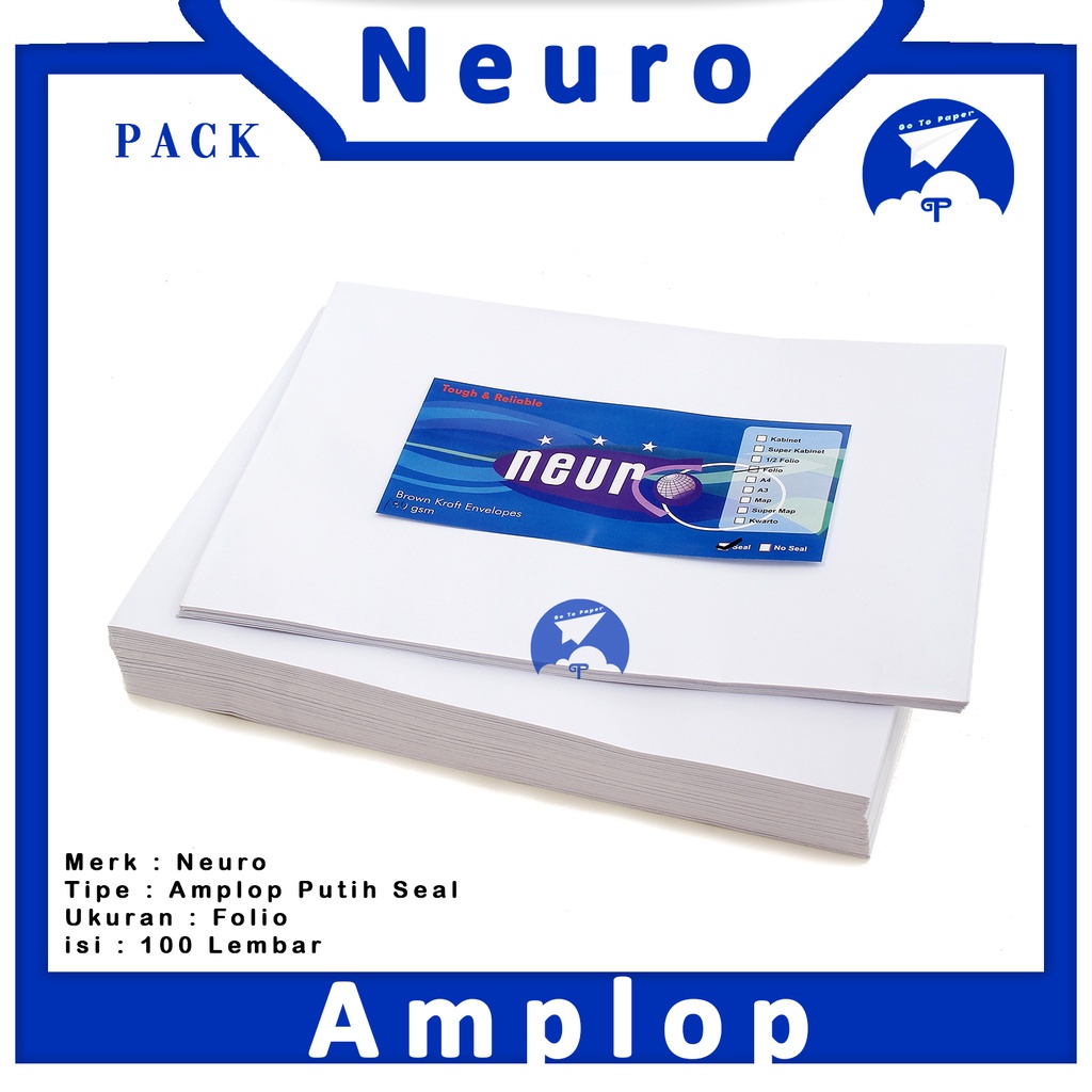 

NEURO - Amplop Putih Polos Ukuran Folio 80gsm Seal - Pack