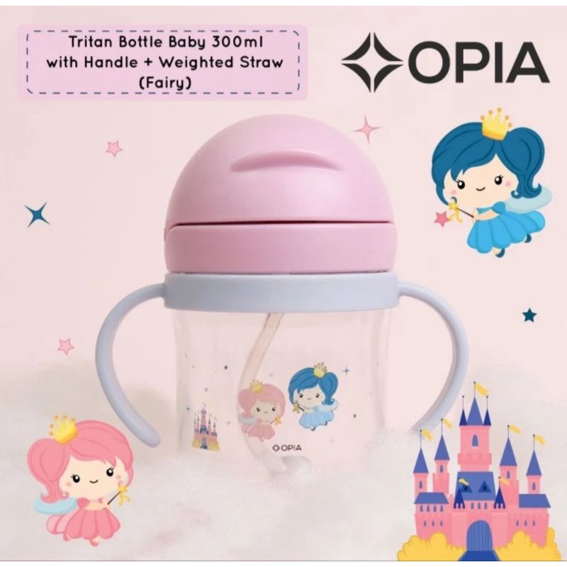 Opia Tritan Baby 300ml - Fairytale weighted Straw Bottle with Handle
