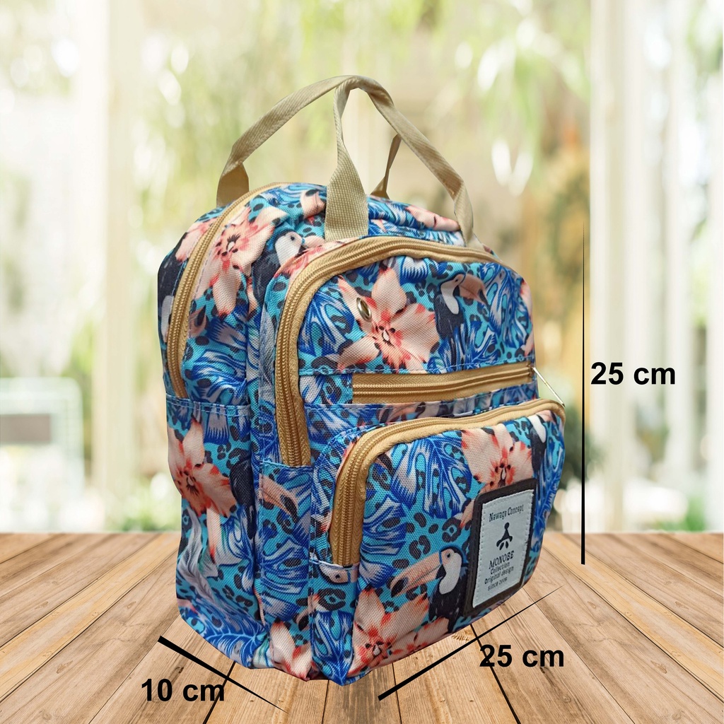 MOJI - Tas Ransel Diaper Bag MONOBE / Tas Perlengkapan Bayi / Tas Popok Pampers / Tas Multifungsi Ukuran 10 Inch