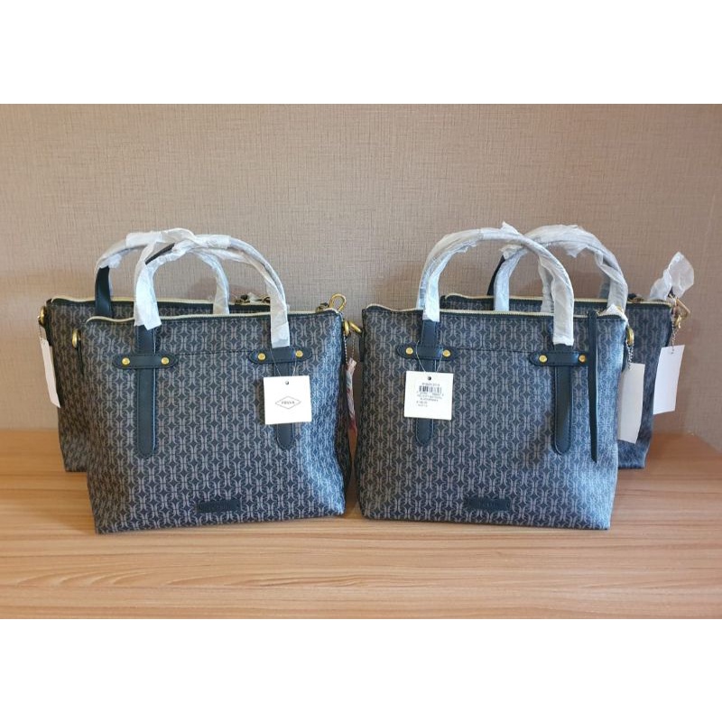 Tas Wanita FossilOriginal Felicity Satchel Black Brown (ada tali panjang)