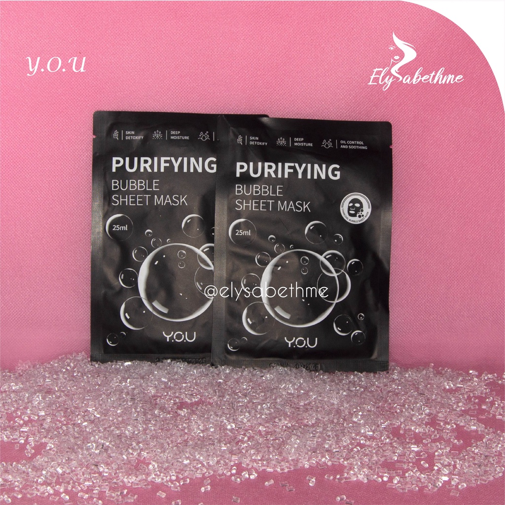 ✿ELYSABETHME✿ Y.O.U purifying buble sheet mask masker wajah karbon charcoal hitam untuk angkat komedo dan sel kulit mati daki