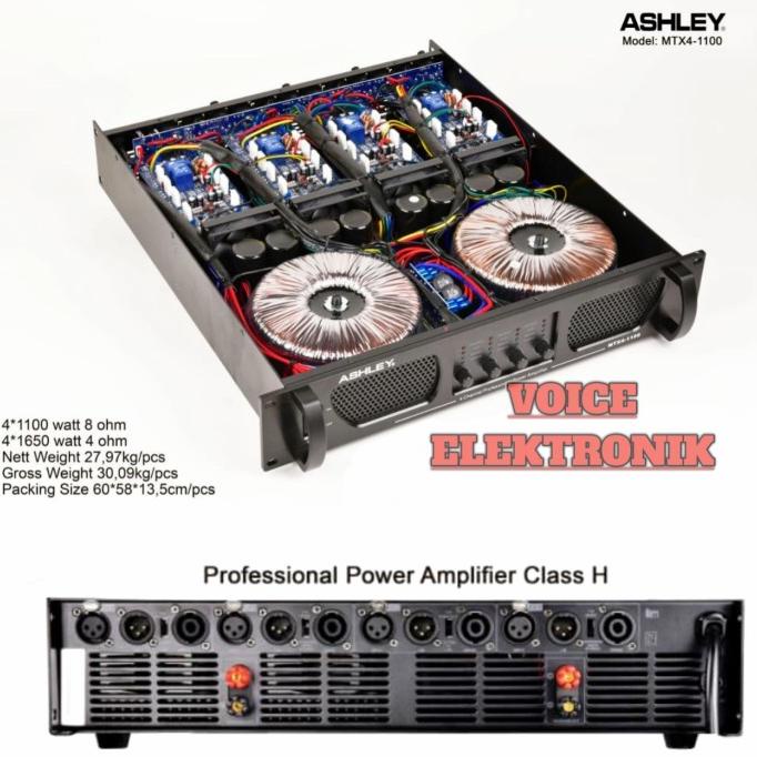 Power Ashley Mtx4 -1100 Original Power Amplifier 4 Channel #Original