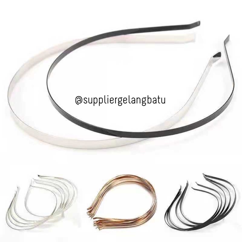 aksesoris rambut bando besi / bandana tembaga polos harga per 10pcs