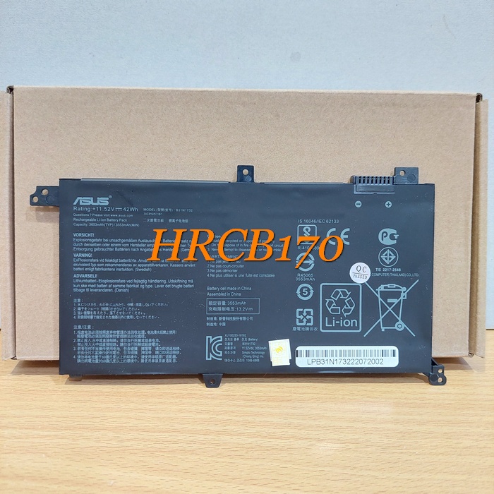 Baterai Asus VivoBook X430 X430UF K430 K430UF S430 S430FU ( B31N1732 ) -HRCB