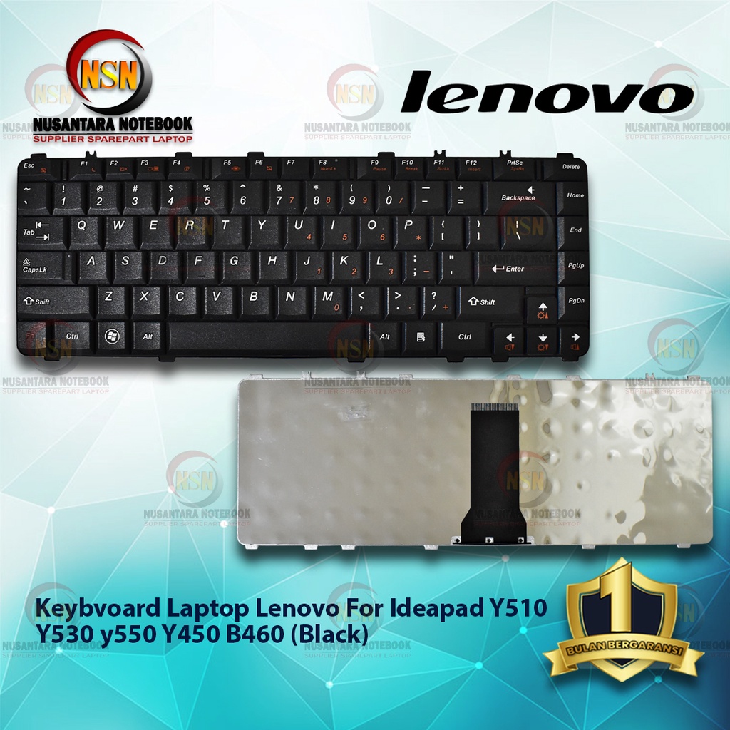 Keyboard Laptop Lenovo ideapad Y510 Y530 y550 Y450 B460 BLACK