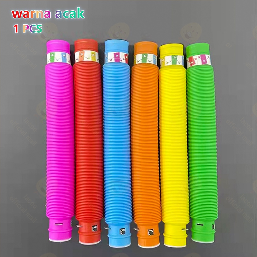 Lacoo Mainan viral light up pop tubes fidget toys Pop pipes led Mainan pipa anak lampu led Mainan lampu stick pipa selang