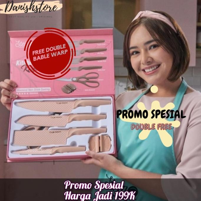 Stein Pisau Steincookware Pisau Diamond Knives Set 6 in 1 Pisau Dapur