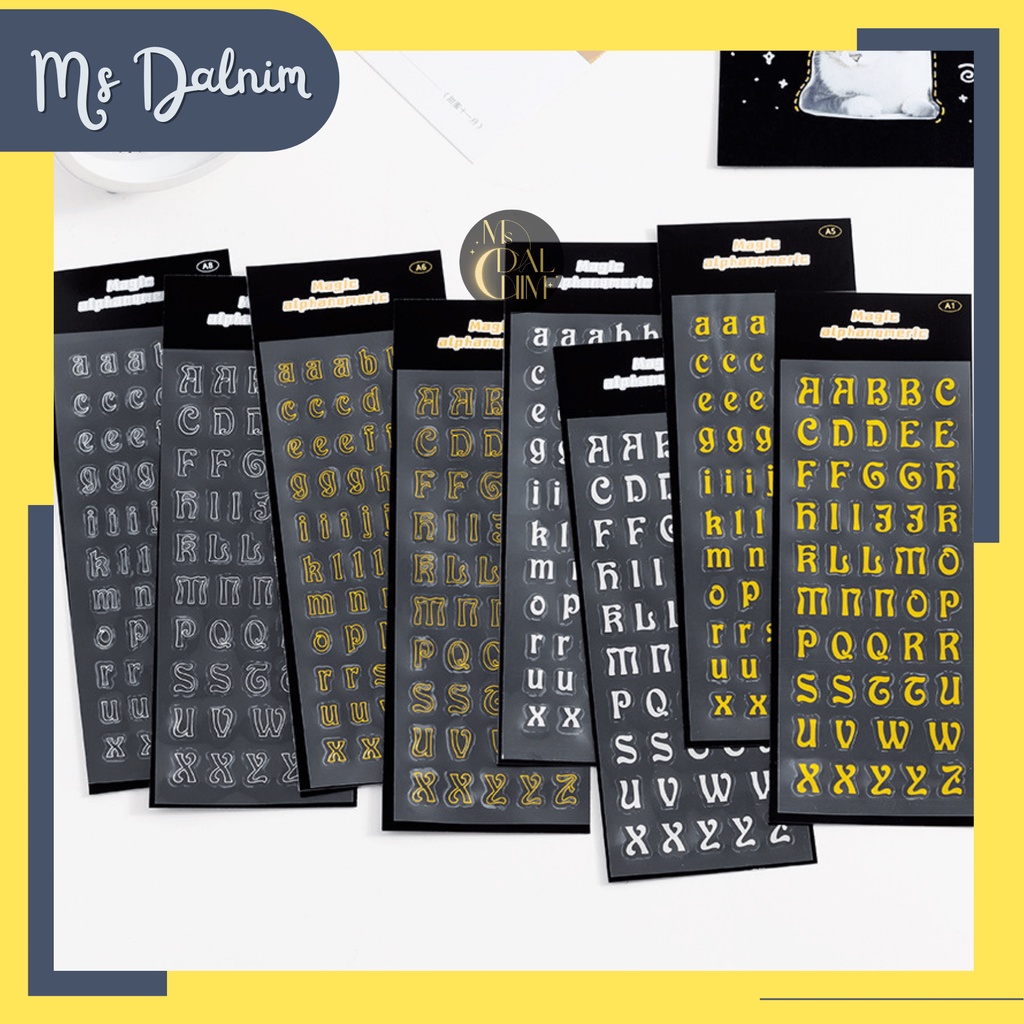 

Stiker Huruf Alfabet Abjad Aesthetic Lucu Gold Silver Anti Air / Alphabet Deco Sticker Cute Colorful Dekorasi Jurnal Journal Letter Diary Bujo Photocard PC Holder Decor HP Toploader Cahol Jepang Korea Kawaii DIY Planner Scrapbook Craft [ALF09]