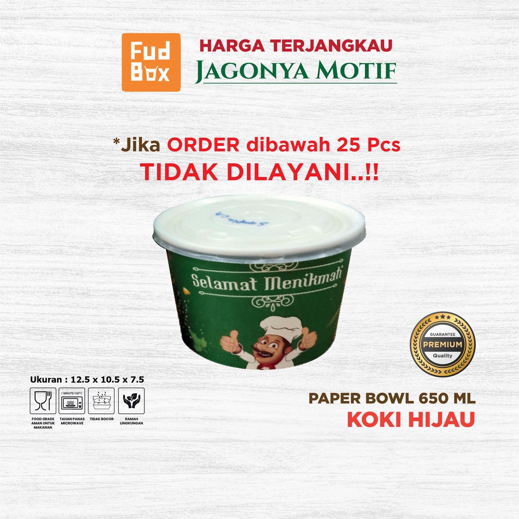 Jual Paper Bowl 650 ml + Tutup Paper Rice Bowl Mangkok Kertas Motif