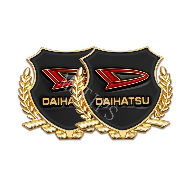 Daihatsu 2Pcs 3D Metal Stiker Jendela Body Mobil Wheat Ear Badge Logo Untuk Ayla Ceria Classy Taft Sigra Xenia Rocky Taruna