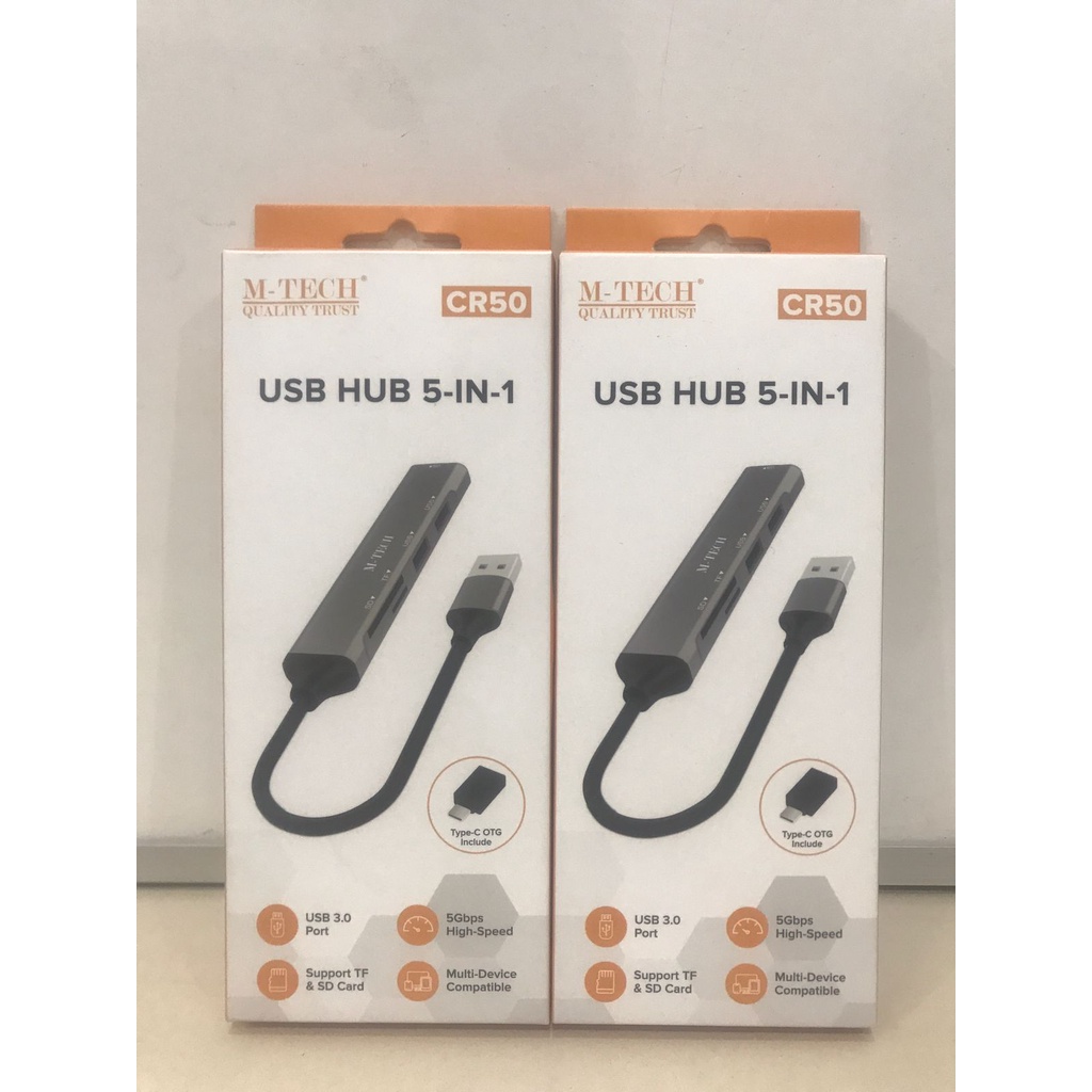 Usb Hub 5 in 1 CR50 USB 3.0, SD Card, TF Card With Type C OTG