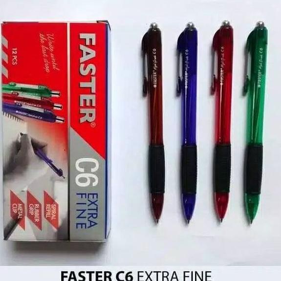 

[KODE PRODUK E06WE6085] (12pc) PULPEN FASTER C6 / PEN / BOLPOIN FASTER C6 CETEK