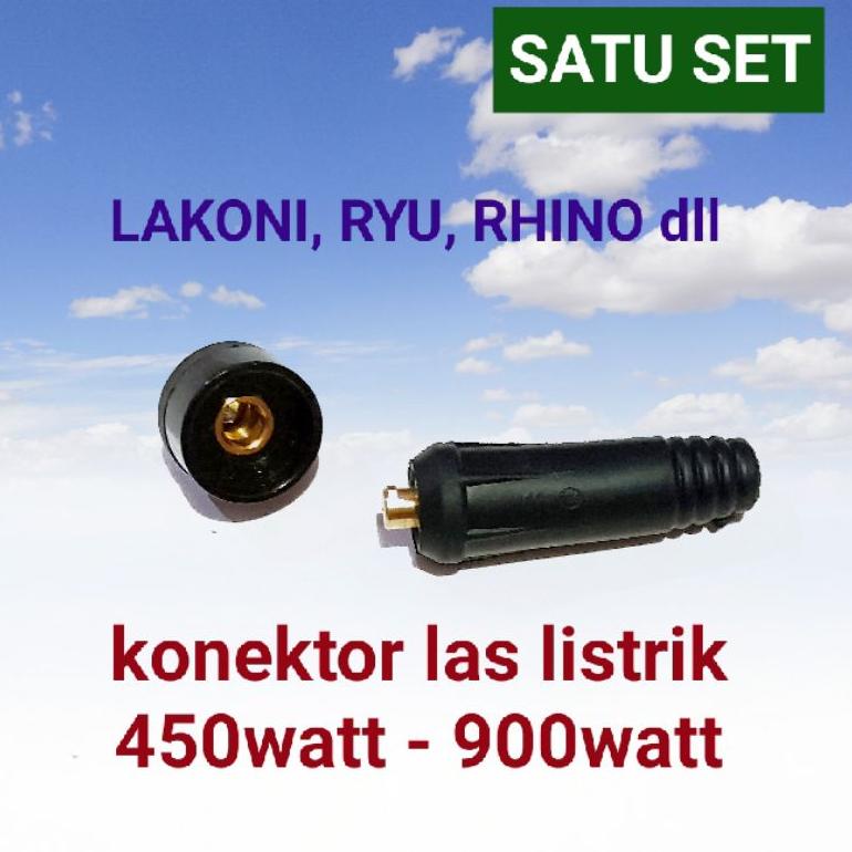 ゕ Konektor kabel las listrik LAKONI 450W 900w - las inverter - male female - soket ス