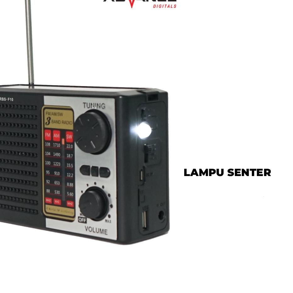 Langsung Atc Advance RBS-F10 Speaker Bluetooth Desain Retro Panel Surya Charger Stero Bass