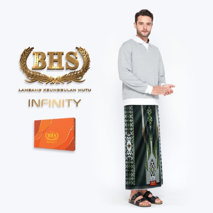 Sarung BHS Infinity Gold Motif PKD Hijau Tua