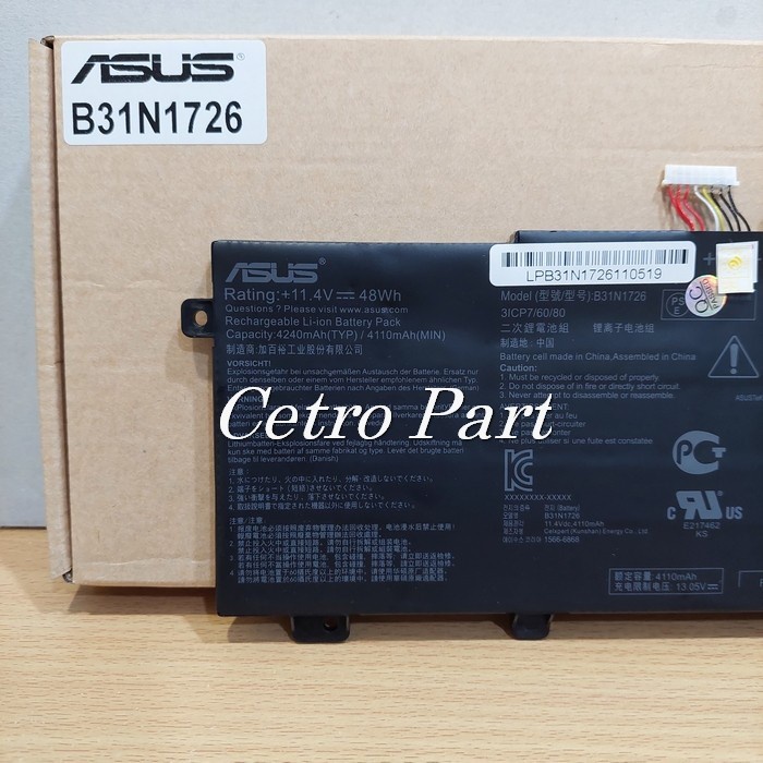 Baterai Laptop Asus TUF Gaming FX504 FX504G FX504GE NEW - B31N1726