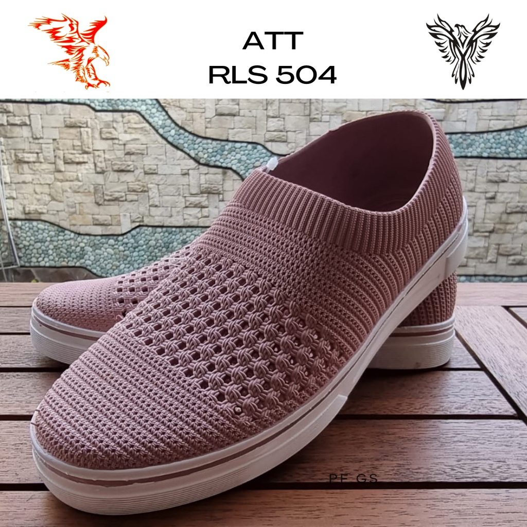 Sepatu Slip ON Wanita ATT RLS 504 Model Jaring Karet Trendy 37-40