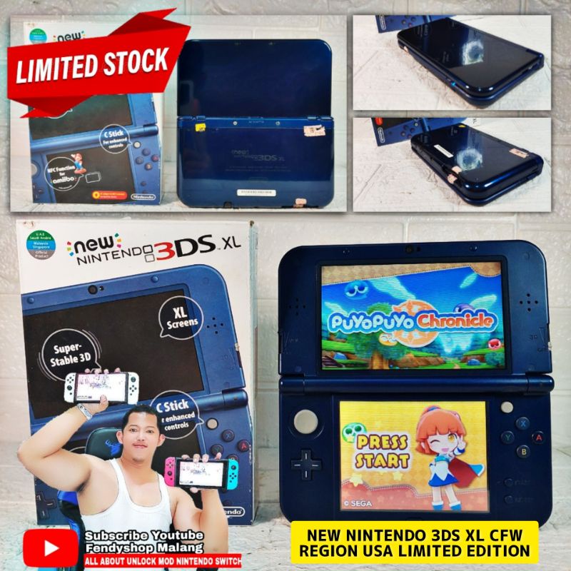 new nintendo 3ds xl Cfw Reg Usa 128gb Fullset Limited Edition Like New