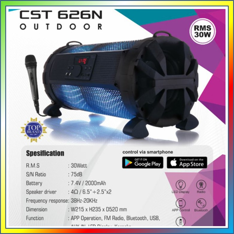 SPEAKER SIMBADA CST 838N (KARAOKE FM RADIO, BLUETOOTH, USB,MIC)