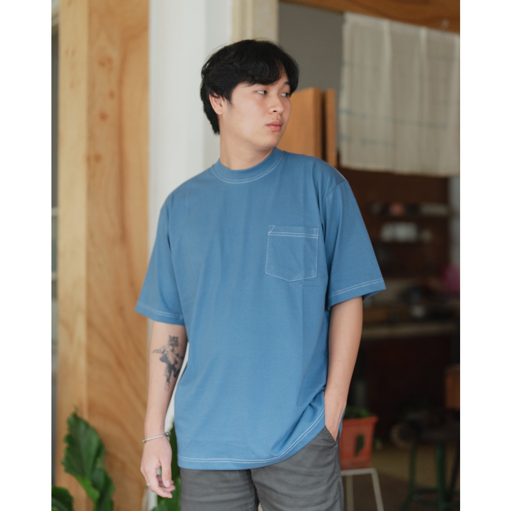 Kaos Oversize Pria Heavy Cotton - Ginza Oversized Tshirt Putih dan Hitam - Blank Apparel